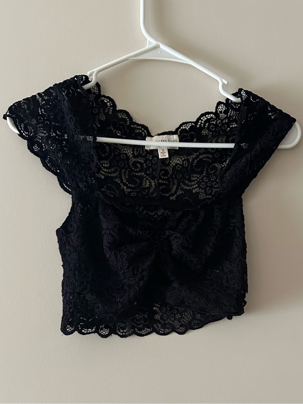 Lace Cropped Camisole - Black